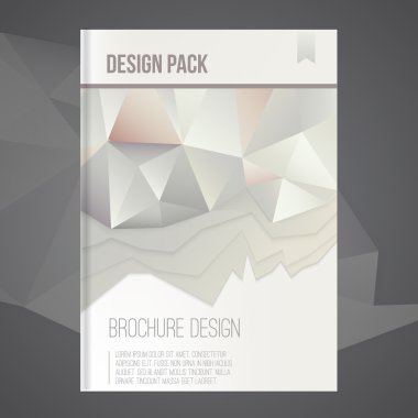 Vektör broşür kapak tasarım şablonu soyut geometrik şekil, işiniz için üçgen arka plan ile. Eps10