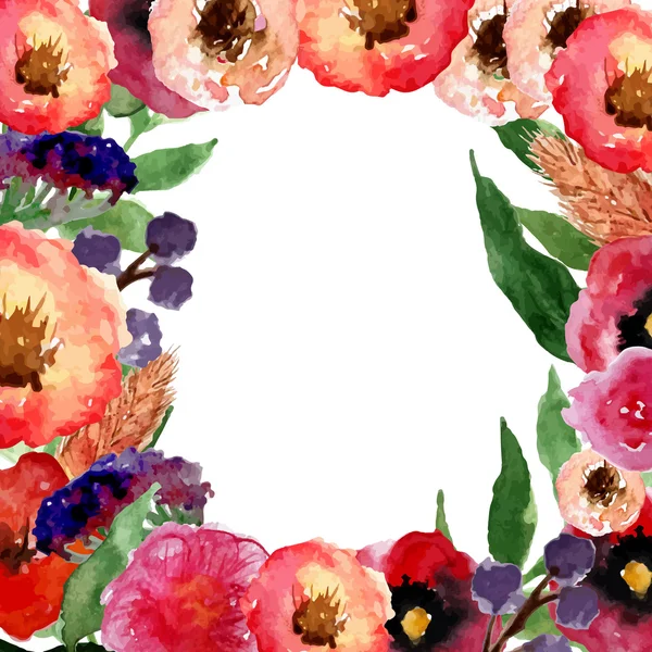 ベクトル ヴィンテージの葉と花の水彩花のフレーム。バナー、グリーティング カード、販売、ポスターの芸術的なベクター デザイン. — ストックベクタ