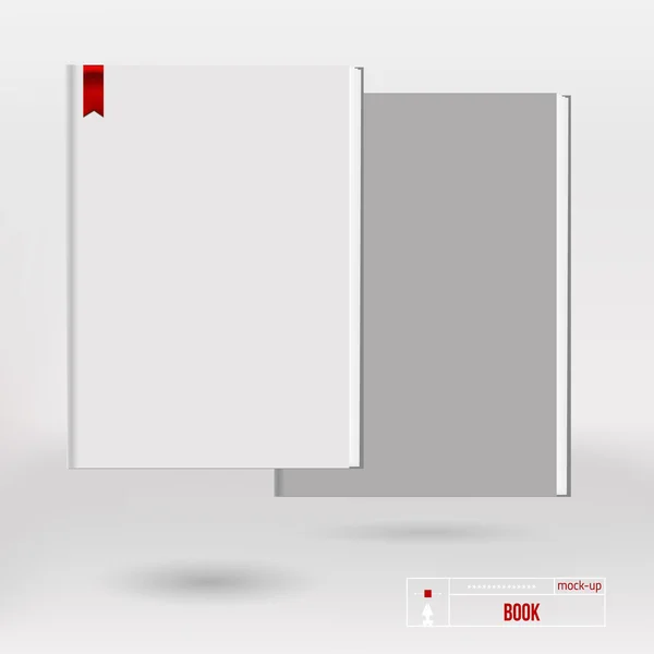 Vektor blank vertikal blank Buch-Cover-Vorlage steht im Regal. — Stockvektor