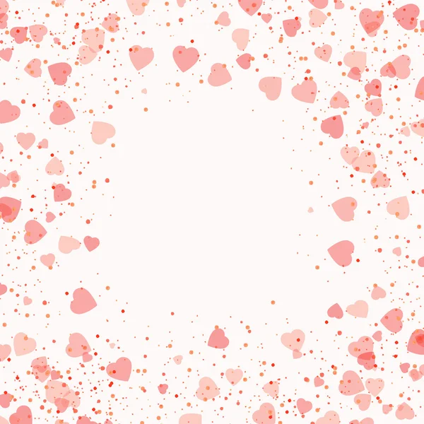 Valentinstag Rahmen mit schönen rosa Herzen. Vektor Hintergrund. — Stockvektor