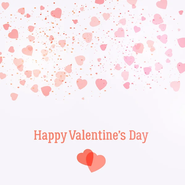Tarjeta de felicitación de San Valentín con hermosos corazones rosados.Fondo vectorial . — Archivo Imágenes Vectoriales