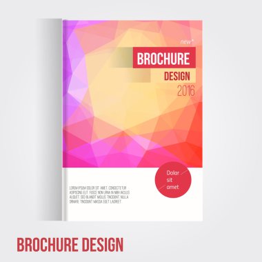 Vektör broşür kapak tasarım şablonu soyut geometrik şekil, işiniz için üçgen arka plan ile. Eps10