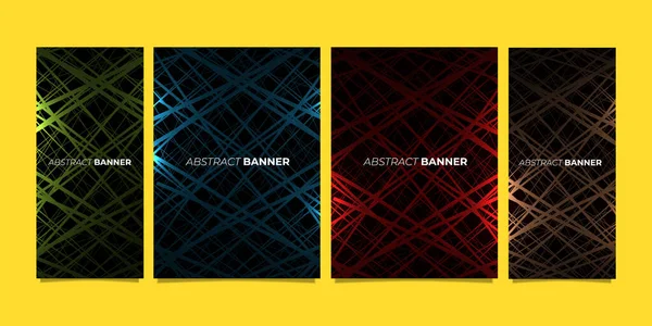 Set Abstract Linea Luminosa Sfondo Arte Modello Business Design Banner — Vettoriale Stock