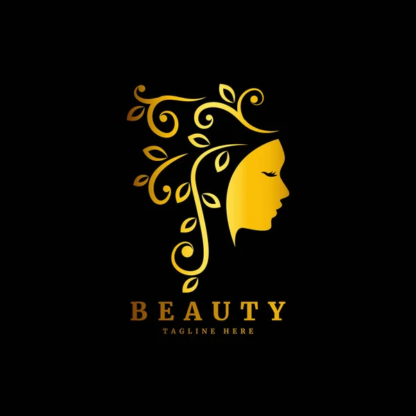 Skönhet Kvinna Mode Logotyp Elegant Logotyp För Skönhet Mode Och — Stock vektor