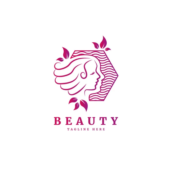 Beauty Woman Fashion Logo Elegant Logo Beauty Fashion Hairstyle Related — Stock Vector