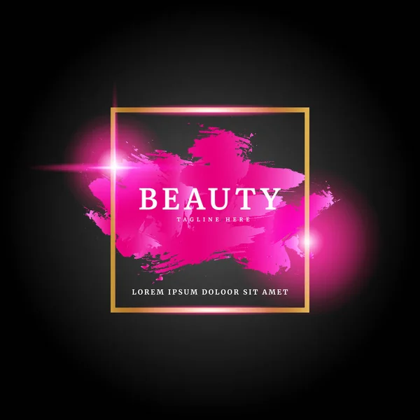 Beauty Badge Fashion Logo Background Template Elegant Logo Beauty Fashion — Stock Vector