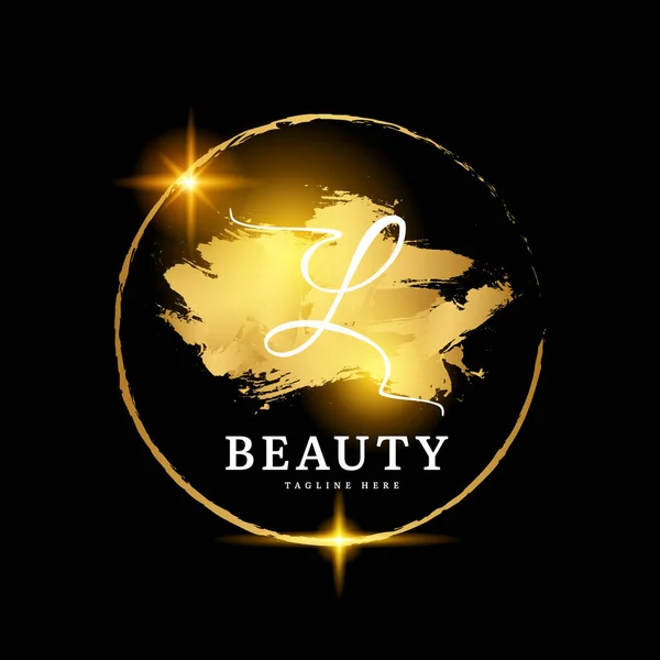 Beauty Badge Mode Logo Achtergrond Sjabloon Een Elegant Logo Voor — Stockvector
