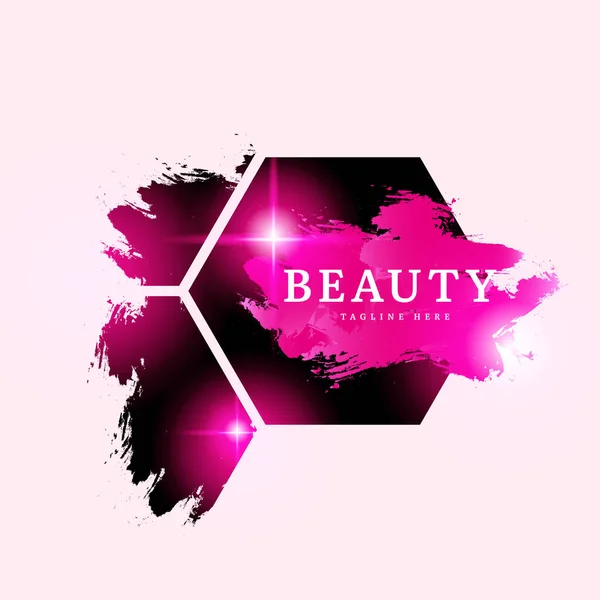 Beauty Abzeichen Mode Logo Hintergrundvorlage Ein Elegantes Logo Für Schönheits — Stockvektor