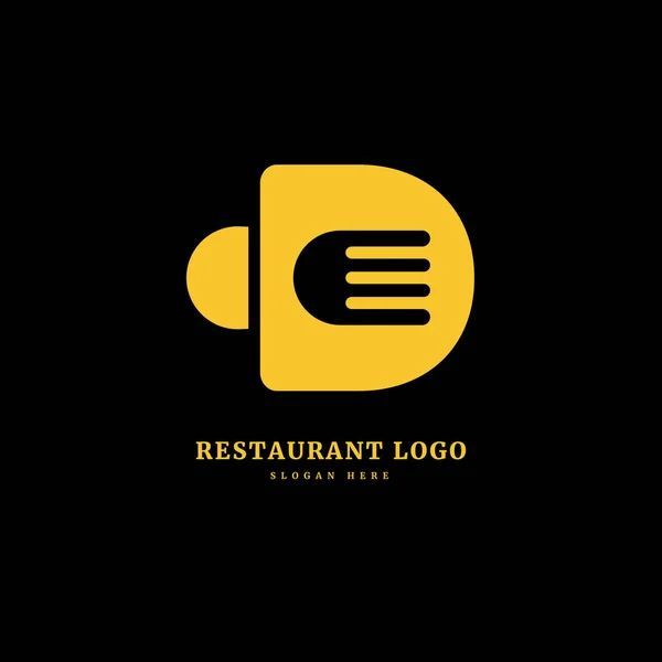 Letra Inicial Con Cuchara Tenedor Para Concepto Restaurante Logotipo Letra — Vector de stock