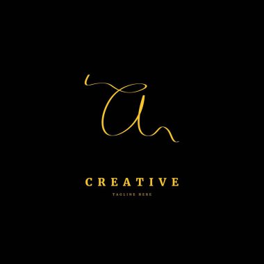 Baş harf A. Monogram imza logo tasarım şablonu. İş ve şirket için minimalis logo kavramı.