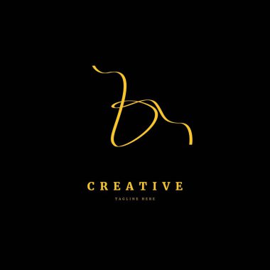 İlk harf B. Monogram imza logo tasarım şablonu. İş ve şirket için minimalis logo kavramı.