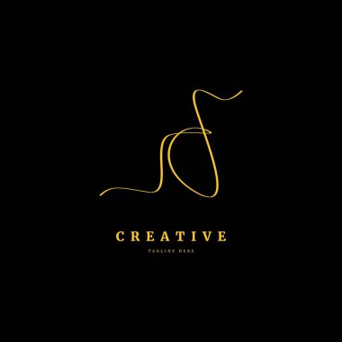 Baş harf D. Monogram imza logo tasarım şablonu. İş ve şirket için minimalis logo kavramı.