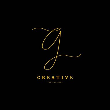 Baş harf G. Monogram imza logo tasarım şablonu. İş ve şirket için minimalis logo kavramı.