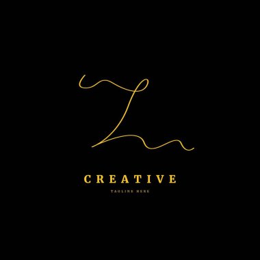 İlk harf Z. Monogram imza logo tasarım şablonu. İş ve şirket için minimalis logo kavramı.