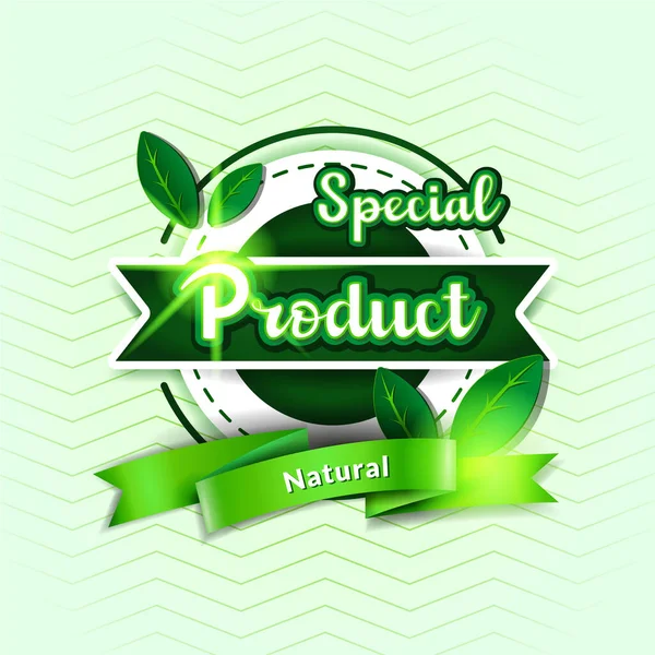 Spezielles Produktlogo Etikett Abzeichen Oder Aufkleber Naturproduktabzeichen Für Markt Verpackung — Stockvektor