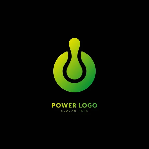 Logotipo Del Botón Encendido Diseño Del Logotipo Para Energía Elemento — Vector de stock