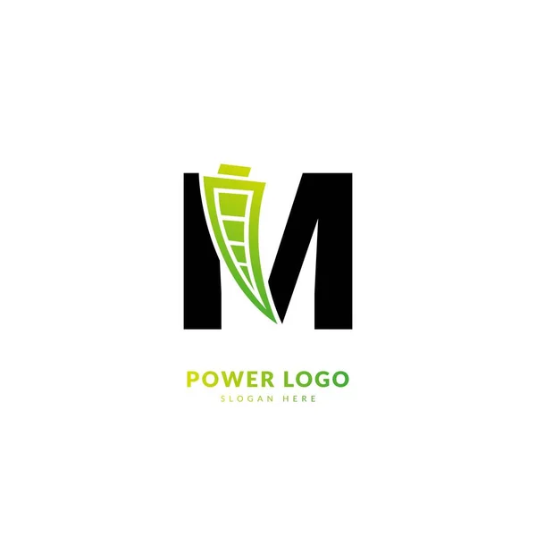 Carta Design Logotipo Para Energia Elemento Design Logotipo Bateria Adequado — Vetor de Stock