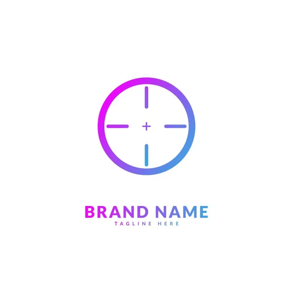 Cirkelmålets Logotyp Kreativ Elegant Mål Logotyp Vektor Lämplig För Företag — Stock vektor