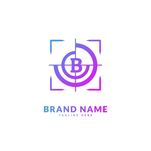 Lettera Iniziale Con Logo Del Bersaglio Del Cerchio Creativo Elegante — Vettoriale Stock