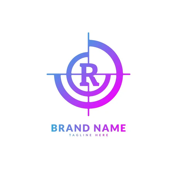 Lettera Iniziale Con Logo Del Bersaglio Del Cerchio Creativo Elegante — Vettoriale Stock