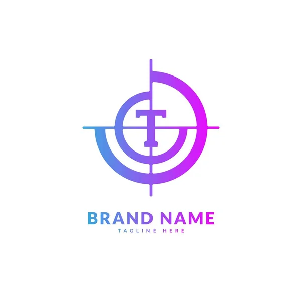 Lettera Iniziale Con Logo Del Bersaglio Circolare Creativo Elegante Vettore — Vettoriale Stock