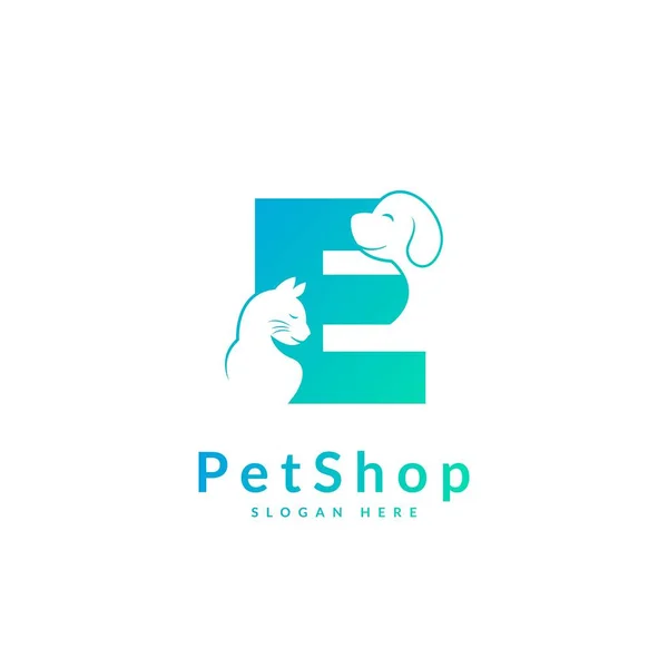 Anfangsbuchstabe Pet Logo Design Vorlage Moderne Tier Ikone Für Geschäft — Stockvektor