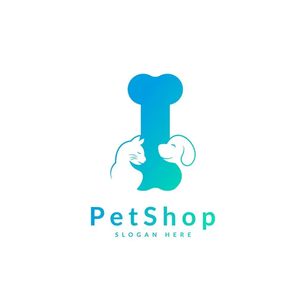 Initial Letter Pet Logo Design Template Modern Animal Icon Store — Stock Vector