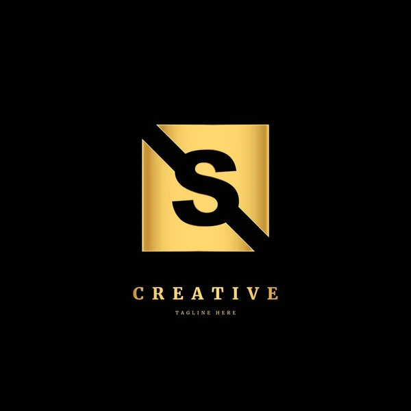 Logosu Harfinin Baş Harfi Altın Rengi Şirket Için Uygun Lüks — Stok Vektör