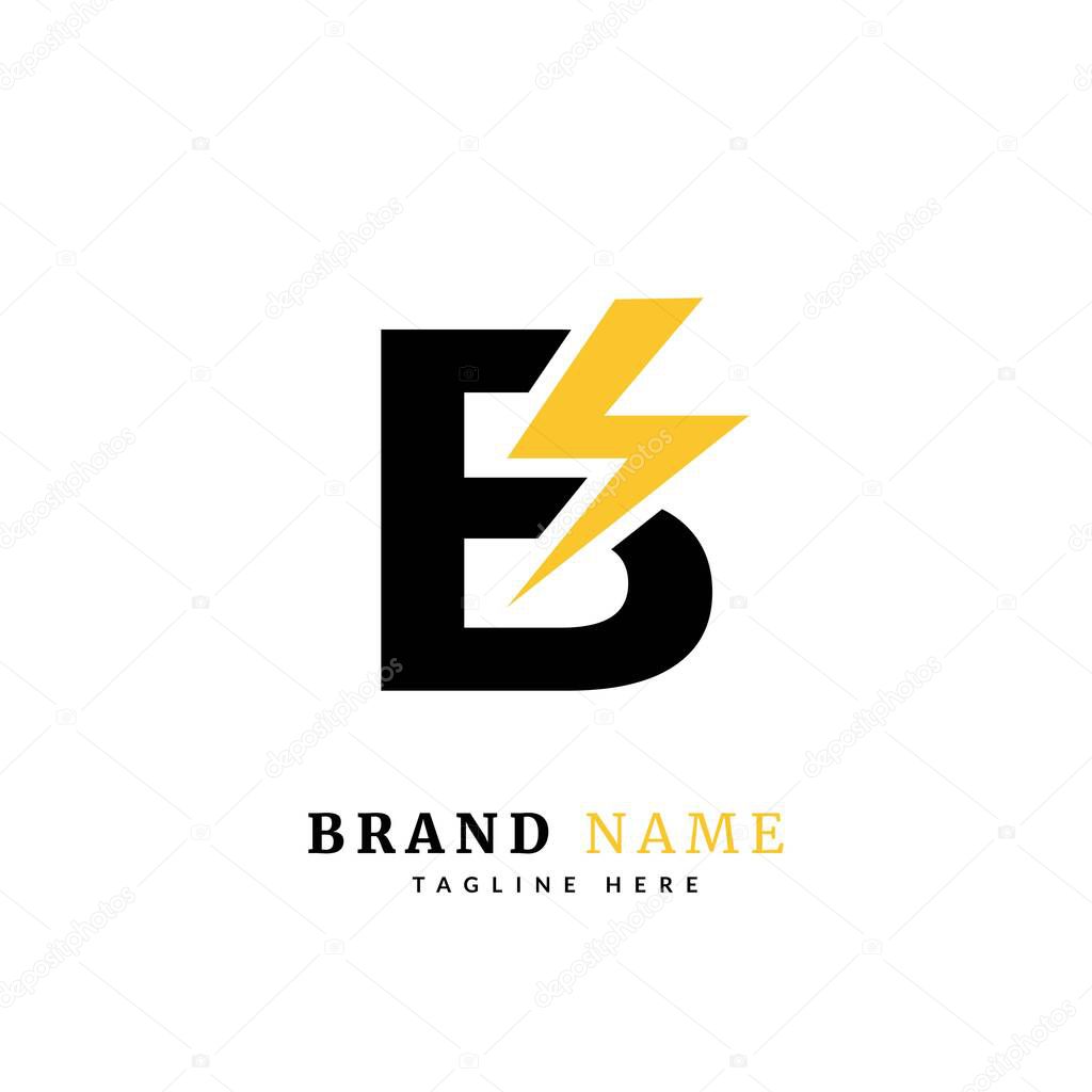 Initial letter B, Electricity Logo and icon Vector design Template. Power Energy Logo Design Element for company and business.