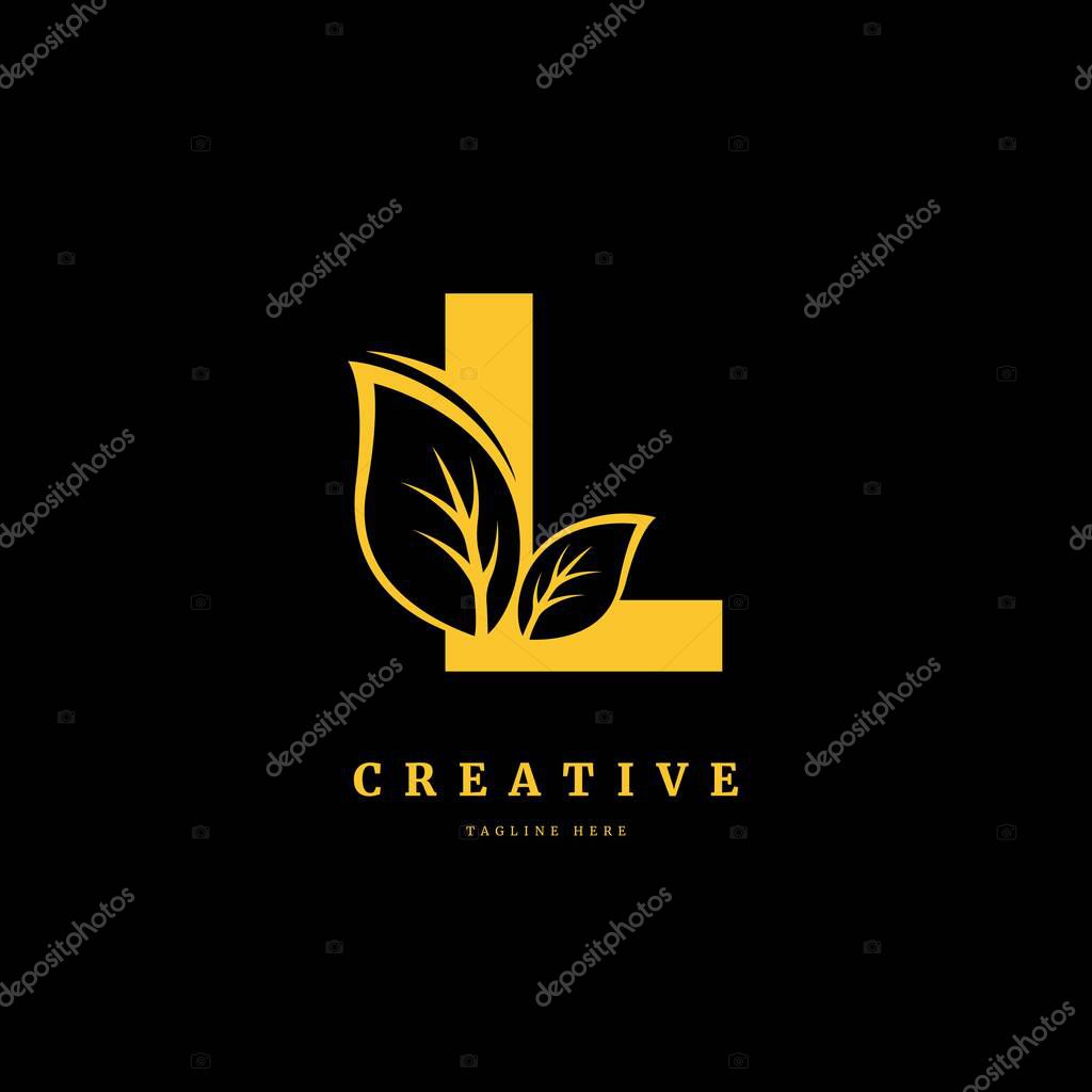 Initial letter L with leaf logo vector concept element, letter L logo with Organic leaf. Fit for company, product label, badge, or business.