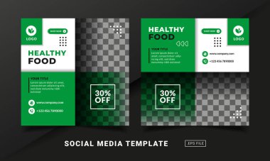 Broşür ya da sosyal medya temalı sağlıklı yiyecek menüsü şablonu yayınladı