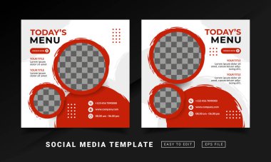 Broşür veya sosyal medya temalı restoran menüsü şablonu