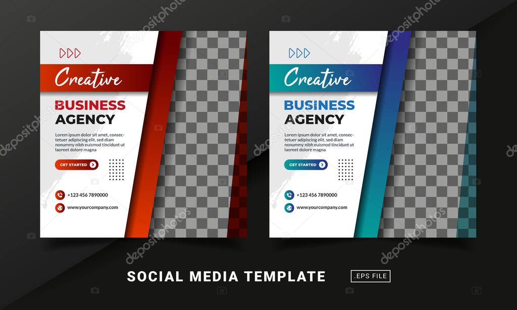 Flyer or social media post themed bussines agency template