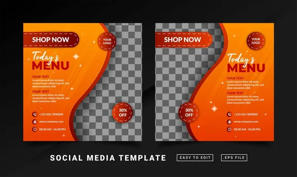 フライヤーやSnsの投稿をテーマにしたレストランフードメニューテンプレート — ストックベクタ
