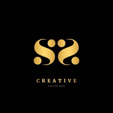 İlk harf SS veya SZ. Monogram logo tasarım şablonu. İş ve şirket için minimalis logo kavramı.