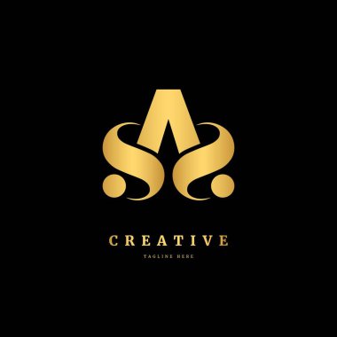 İlk harf SAS ya da SA. Monogram logo tasarım şablonu. İş ve şirket için minimalis logo kavramı.