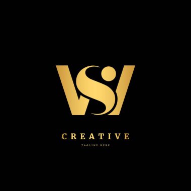 İlk harf WS veya SW. Monogram logo tasarım şablonu. İş ve şirket için minimalis logo kavramı.