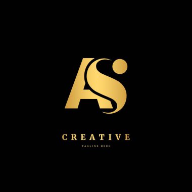 İlk harf AS logosu. Monogram logo tasarım şablonu. İş ve şirket için minimalis logo kavramı.