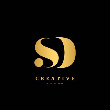 İlk harf SD logoti. Monogram logo tasarım şablonu. İş ve şirket için minimalis logo kavramı.