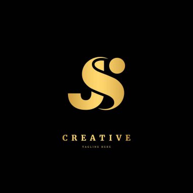 İlk harf JS logotype. Monogram logo tasarım şablonu. İş ve şirket için minimalis logo kavramı.