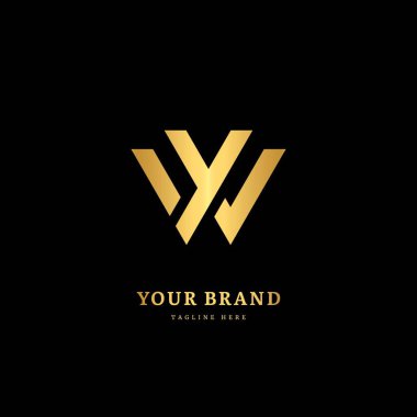 Initial letter WV with striped line. Luxury minimalist  logo design concept, fit for company and business.