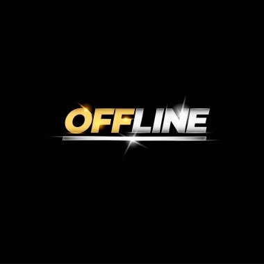 Offline logosu. İlk harf OFFLINE, altın ve gümüş renkli konsept. Zarif ve lüks temalı iş logosu. 
