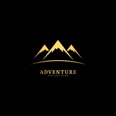 Adventure logotype. Natural adventure logo with mountain and forest panorama, fit for company and business logo.