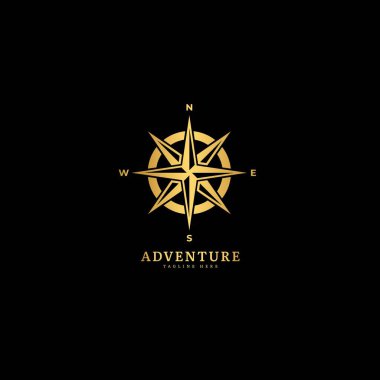 Navigation logotype. Natural adventure logo with mountain and forest panorama, fit for company and business logo.