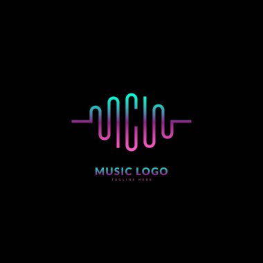İlk harf C. Müzik dalgası logosu. Şık müzik logosu iş ve müzik etkinliği için uygun. Vektör logosu tasarımı.