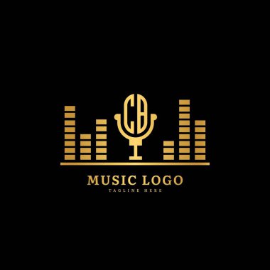 Baş harf CB. Müzik mikrofon logosu. Şık müzik logosu iş ve müzik etkinliği için uygun. Vektör logosu tasarımı.