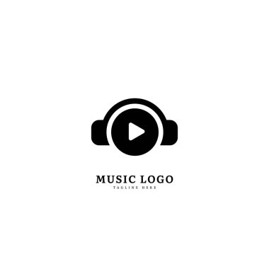 Müzik mikrofon logosu. Şık müzik logosu iş ve müzik etkinliği için uygun. Vektör logosu tasarımı.