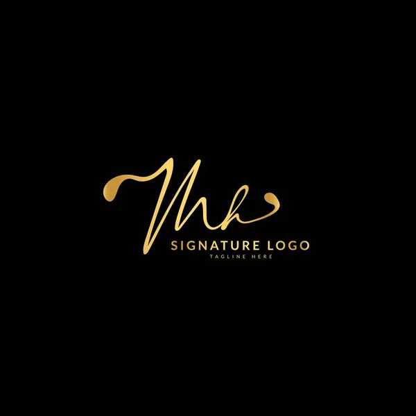 Initial Letter Monogram Signature Logo Design Template Minimalis Logo Concept — Stock Vector