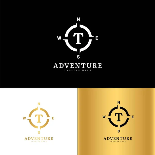 Initial Letter Logotype Natural Adventure Logo Navigation Symbol Fit Company — Διανυσματικό Αρχείο