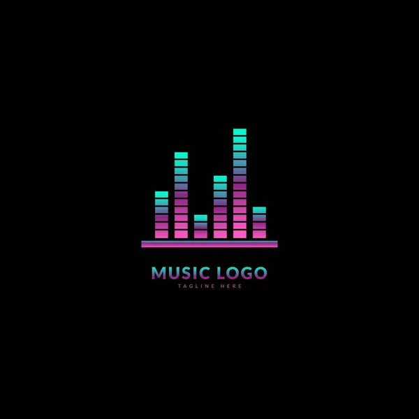 Music Wave Logotype Elegant Music Logo Fit Business Music Event — Stock Vector